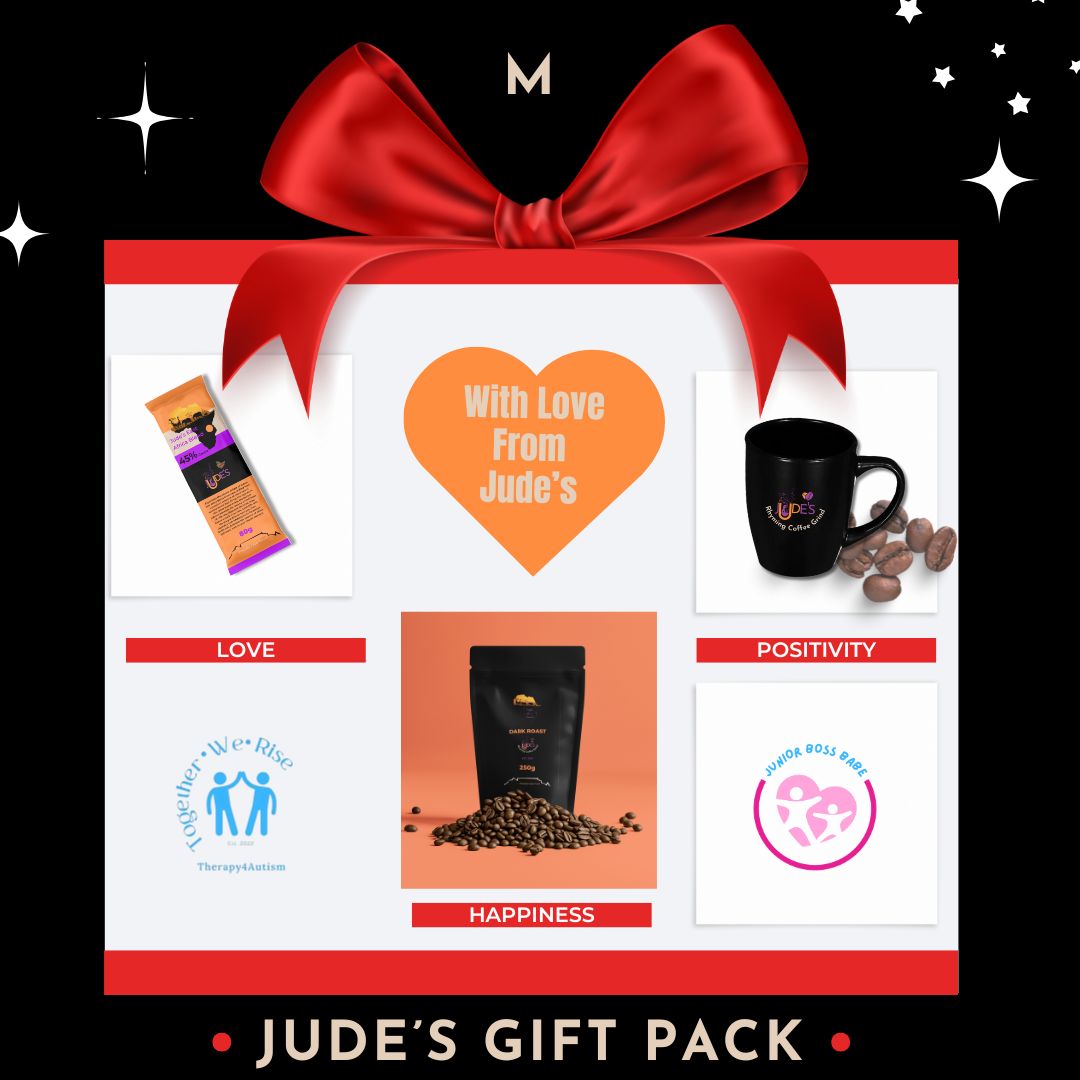 Mgiftpack Judes Rhyming Grind Medium Coffee Gift Pack featuring 250g coffee hot chocolate and Judes signature mug